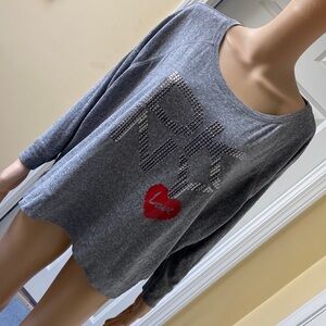 DKNY embellished batwing shirt size small